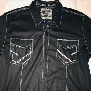 Buckle Black Short Sleeve Men’s Shirt